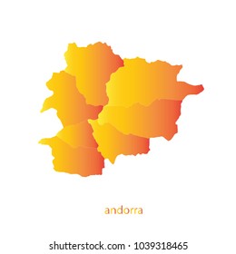Map Orange shade of andorra vector illustration eps10.