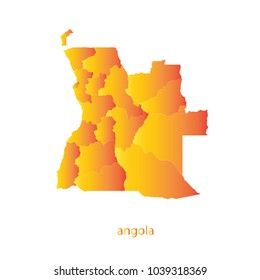 Map Orange shade of angola vector illustration eps10.