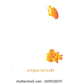 Map Orange shade of antiguaBarbuda vector illustration eps10.