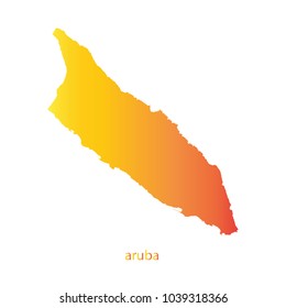 Map Orange shade of aruba vector illustration eps10.