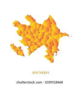 Map Orange shade of azerbaijan vector illustration eps10.