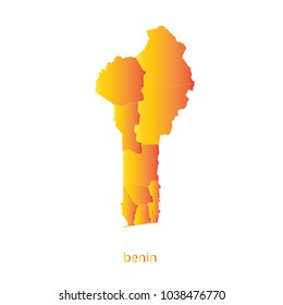 Map Orange shade of benin vecter illustration eps10.