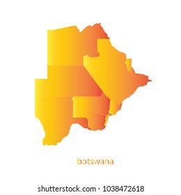 Map Orange shade of botswana vecter illustration eps10.