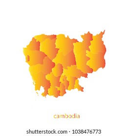 Map Orange shade of cambodia vecter illustration eps10.