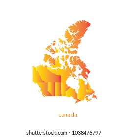 Map Orange shade of canada vecter illustration eps10.