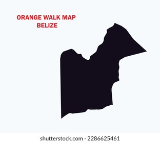 Map of ORANGE WALK, ORANGE WALK District Of Belize, Map of ORANGE WALK with Solid color, Map of Belize state ORANGE WALK Vector Illustration with Color, Belize Map.
