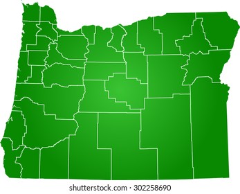 Oregon County Map Vector Outline Green Stock Vector (Royalty Free ...