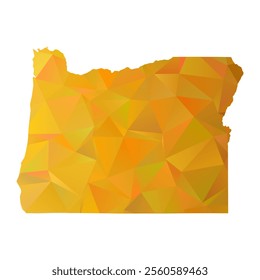 Map of Oregon - Gold Polygonal Design For Your. Vector illustration eps 10.