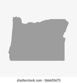 Map  of Oregon State in gray on a white background