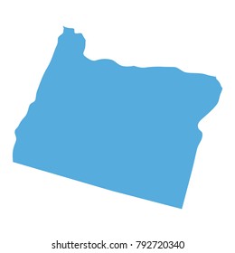 Map of Oregon State on a white background, Vector illustration