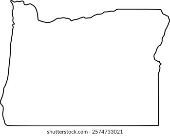 Map of Oregon United States with Landmarks and Features