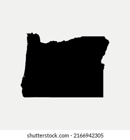 Map of Oregon - United States outline silhouette graphic element Illustration template design
