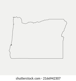 Map of Oregon - United States outline silhouette graphic element Illustration template design
