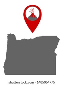 Map of Oregon with volcano locator