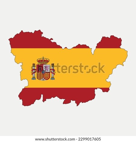 Map of Orense - Galicia - Spain Flag region outline silhouette graphic element Illustration template design
