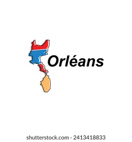 Map of Orleans colorful geometric modern outline, High detailed vector illustration vector Design Template, suitable for your company