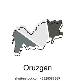 Karte von Oruzgan modernes geometrisches Logo, Abstrakt, Design-Konzept, Logo, Logo, Logotyp Element für Vorlage.