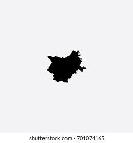 Map of Osijek-Baranja County - Croatia Vector Illustration Silhouette Design