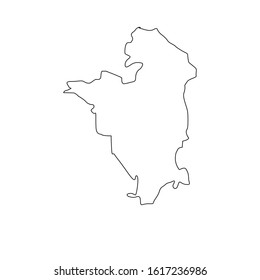 map of Oti region in country of Ghana