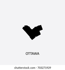 Map of Ottawa - Canada Vector Illustration
