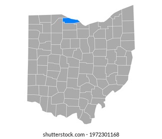 Map of Ottawa in Ohio on white