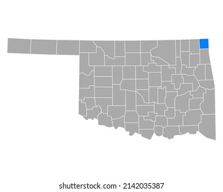 Map of Ottawa in Oklahoma on white