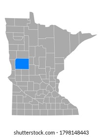 Map of Otter Tail in Minnesota on white