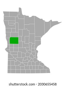 Map of Otter Tail in Minnesota on white