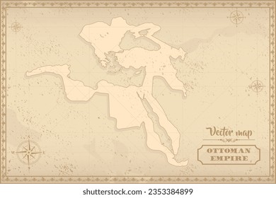 Map of Ottoman Empire in the old style, brown graphics in retro fantasy style.