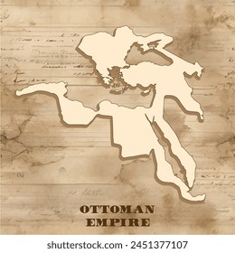 Map of Ottoman Empire in the old style, brown graphics in retro fantasy style.	