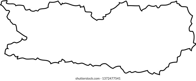 Kärnten. Map outline of the Austrian region