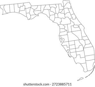 Mapa Esquema de condados en el Estado de Florida Fondo Transparente