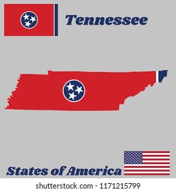 Map Outline Flag Tennessee Blue Circle Stock Vector (royalty Free 