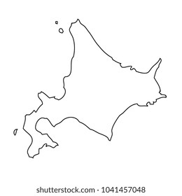 Map outline Hokkaido island