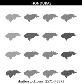 Map outline of Honduras with dot pattern highlighting the country’s shape