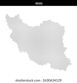 Map outline of Iran depicted in a dotted style
