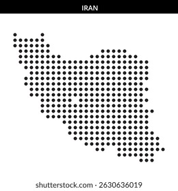 Map outline of Iran depicted in a dotted style