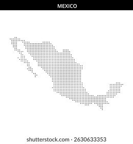 Map outline of Mexico illustrated using dots