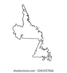 Map outline Newfoundland island