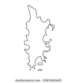 Map outline Phuket island. Thailand