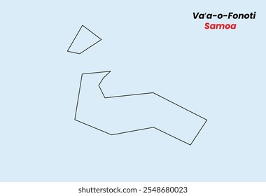 Mapa de VaĦa-o-Fonoti , Mapa de VaĦa-o-Fonoti , con un esquema, Mapa del estado de Samoa VaĦa-o-Fonoti , Ilustración vectorial, Samoa.
