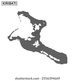 The map outline shows Kiribati with a dotted effect, highlighting its unique island geography during daytime.