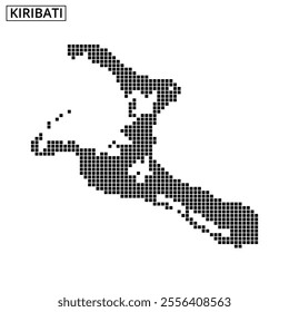 The map outline shows Kiribati with a dotted effect, highlighting its unique island geography during daytime.