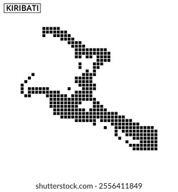 The map outline shows Kiribati with a dotted effect, highlighting its unique island geography during daytime.