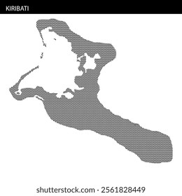 The map outline shows Kiribati with a dotted effect, highlighting its unique island geography during daytime.