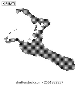 The map outline shows Kiribati with a dotted effect, highlighting its unique island geography during daytime.