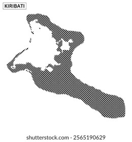 The map outline shows Kiribati with a dotted effect, highlighting its unique island geography during daytime.