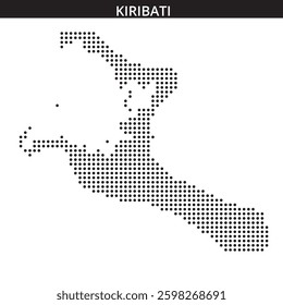 The map outline shows Kiribati with a dotted effect, highlighting its unique island geography during daytime.