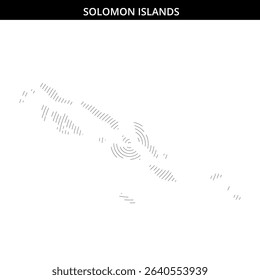 Map outline of  Solomon Islands with concentric circles representation