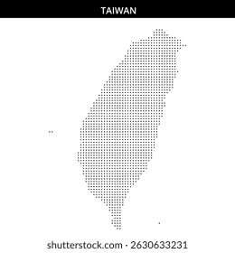 Esquema del mapa de Taiwán creado con puntos